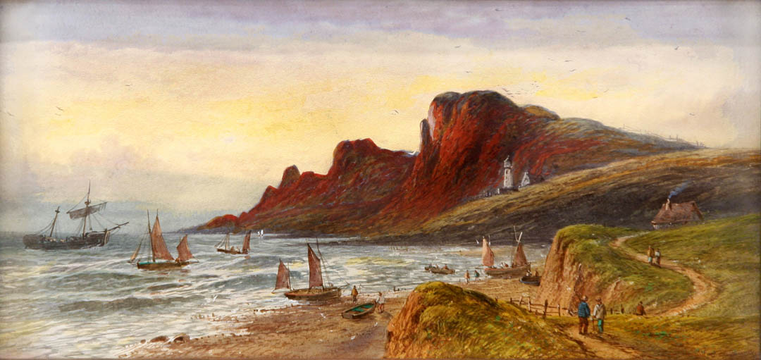 Scottish Coastal Landscape with Fisherfolk 